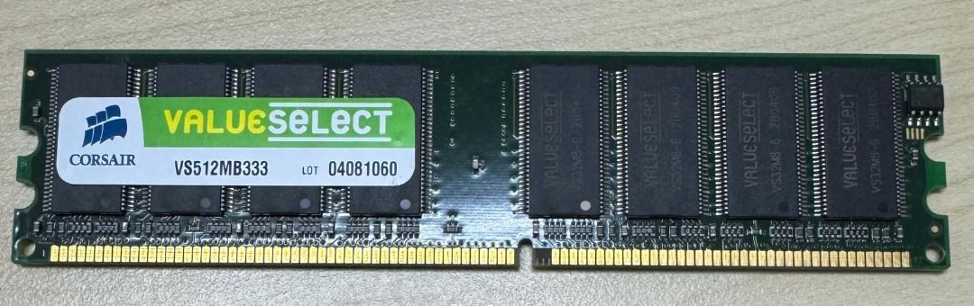 CORSAIR 512MB DDR 333 (PC 2700) Desktop Memory Model VS512MB333 ...