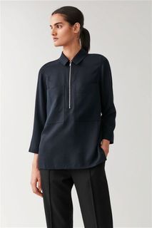 COS half zip shirt with patch pocket