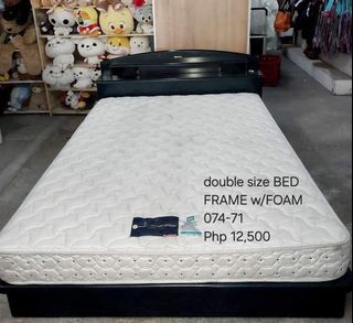 Double size bed frame with foam
