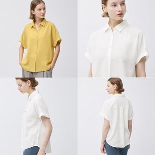 Draped Short Sleeve Blouse — GU by Uniqlo [ Pre-order from Japan ]