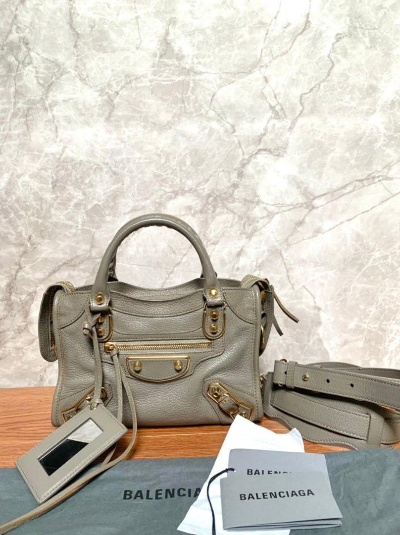 Fast Sale Reprice, VGC, Balenciaga Minicity Griss Edge Metalic Ghw 2020,  With strap, booklet, mirror and dustbag, •Nett, •Exclude ongkir