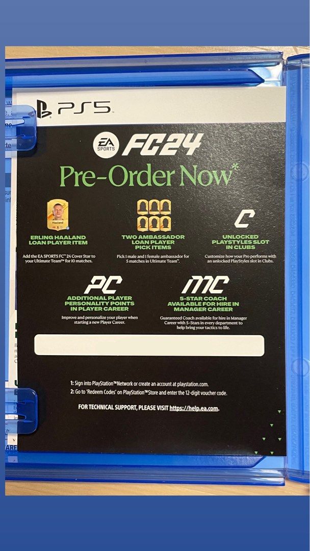 FC24 PS5 遊戲光碟(Redeem code未用), 電子遊戲, 電子遊戲 