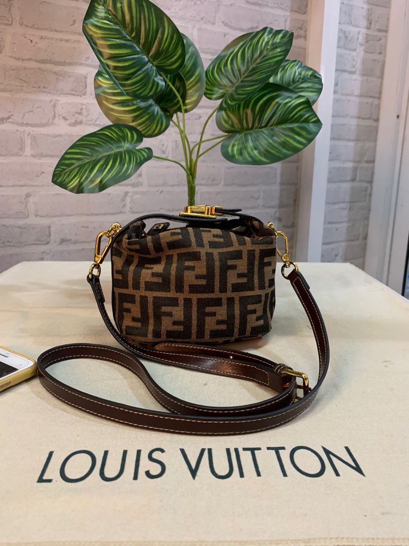 Fendi Zucca Jacquard Mini Vanity Pouch Two Way Women s Fashion Bags Wallets Shoulder Bags on Carousell