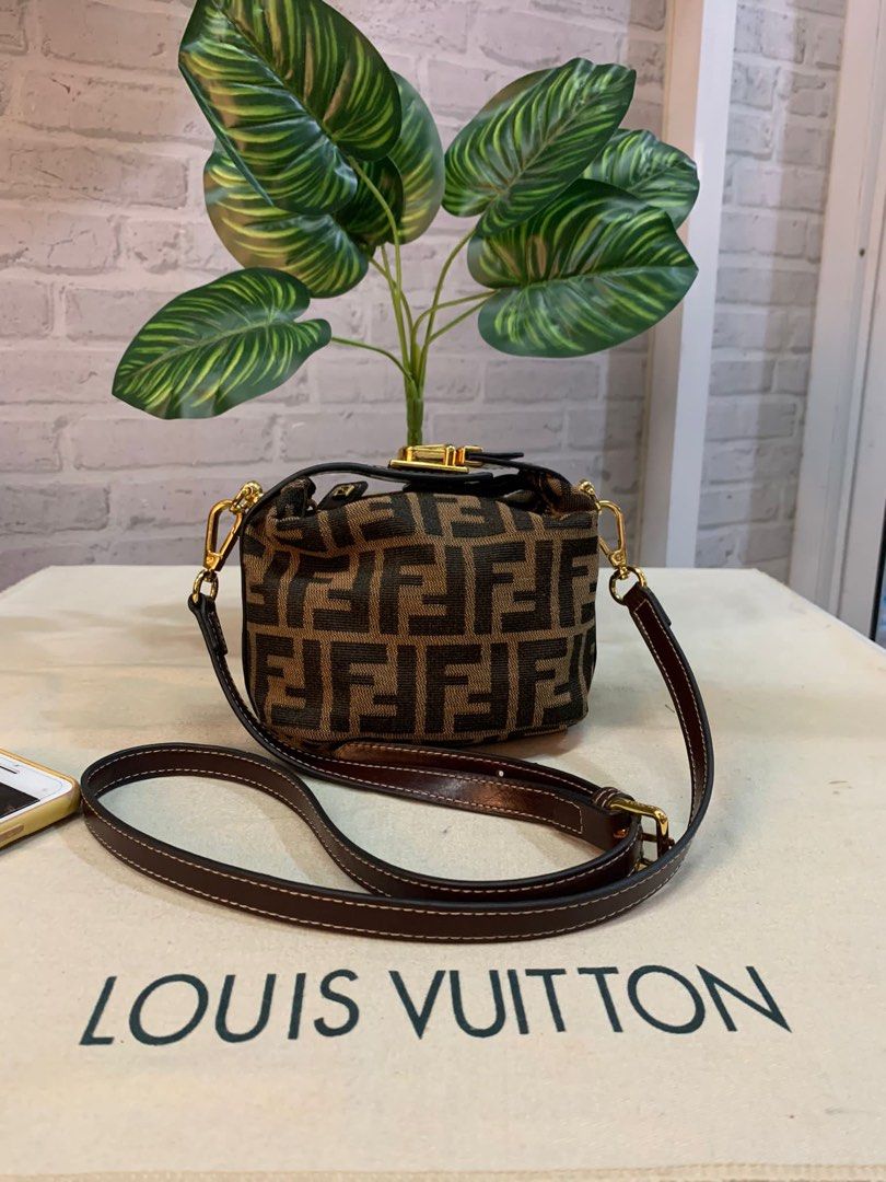 Fendi Zucca Jacquard Mini Vanity Pouch Two Way Women s Fashion Bags Wallets Shoulder Bags on Carousell