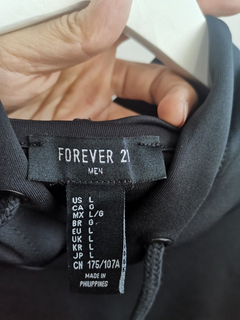FOREVER 21 Men Fashion Long Sleeve Black Hoodies Jumper Men s Fashion Tops Sets Hoodies on Carousell