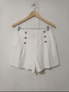 Forever 21 women white cotton highwaist Shorts