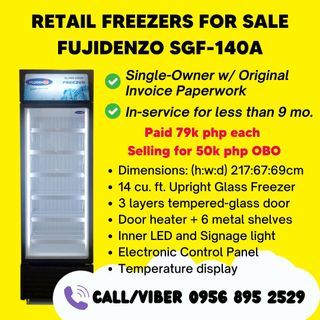 Fujidenzo Upright freezer For sale