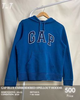 Gap blue embroidered spellout hoodie