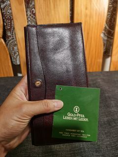 Gold pfiel leather long wallet