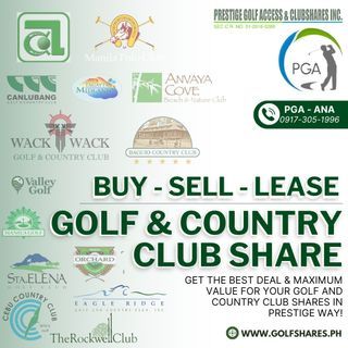 GOLF & COUNTRY  CLUB SHARE - BUY, SELL, LEASE