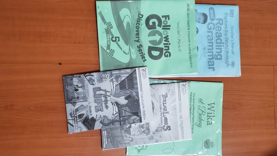 Grade 5 books with Teachers Manual (Category: Textbooks) located in Quezon City. Submitted by jljs08 (Listing ID 1302069382, Image 3). Description: 150 per book. Or Take all for 1300. Some books have pencil markings.