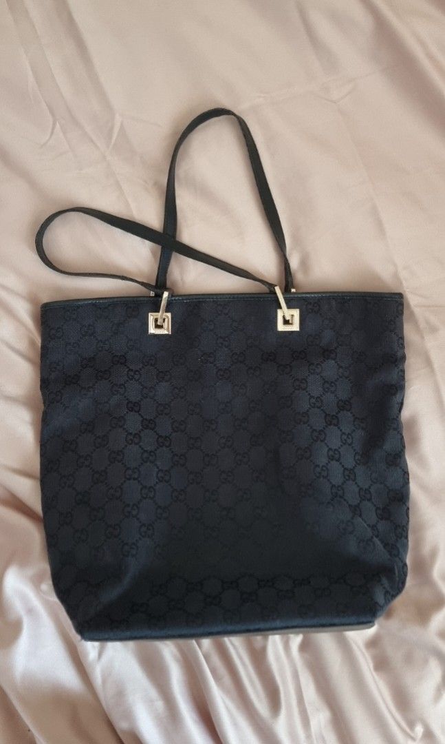 Gucci canvas tote bag black on sale