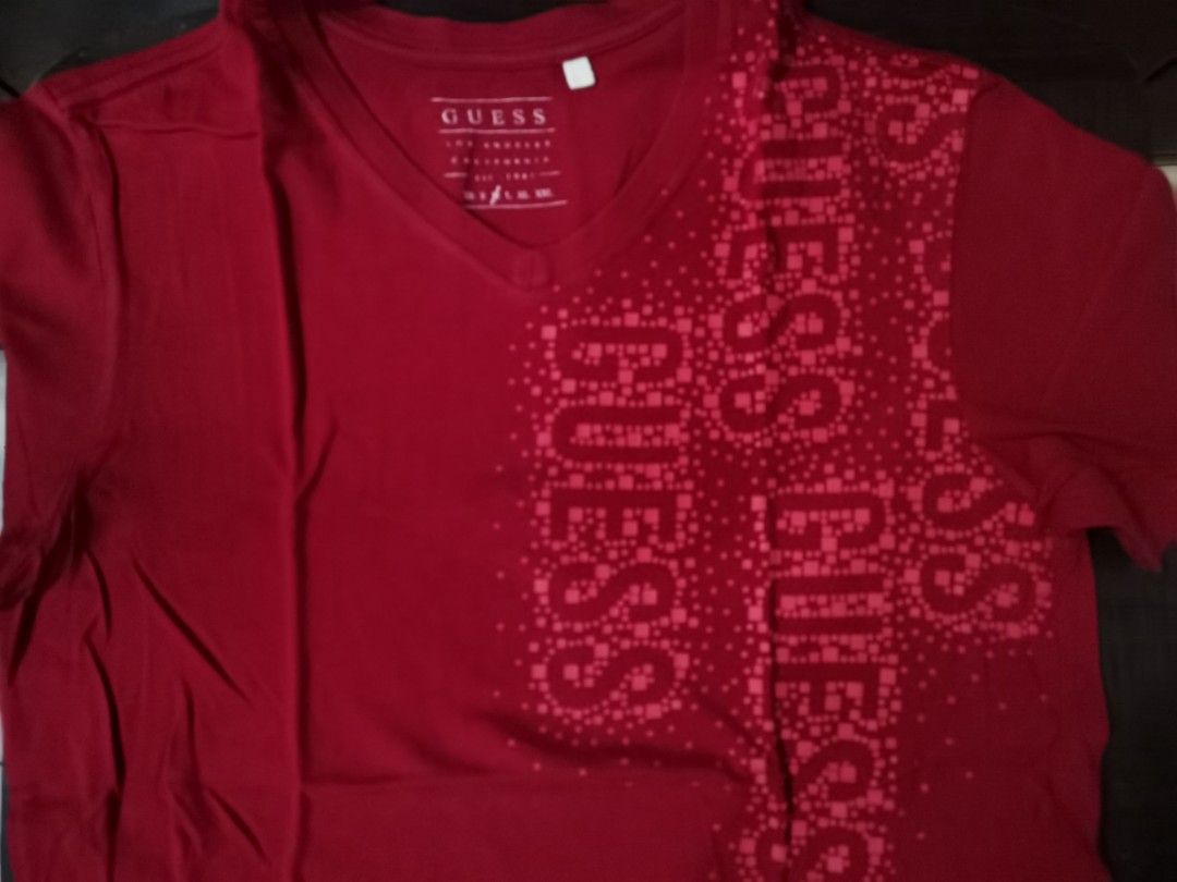 Guess Red T Shirt Men s Fashion Tops Sets Tshirts Polo Shirts on Carousell