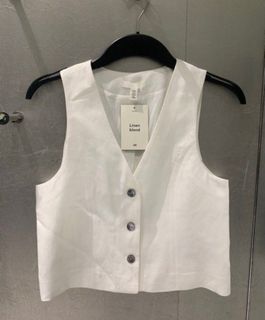 H&M linen waist coat vest