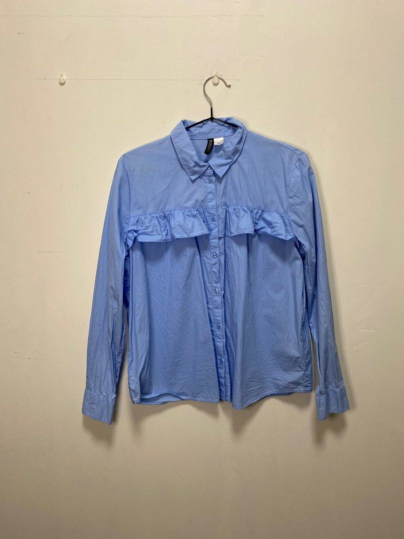 H M Longsleeves Formal Top Women s Fashion Tops Longsleeves on Carousell