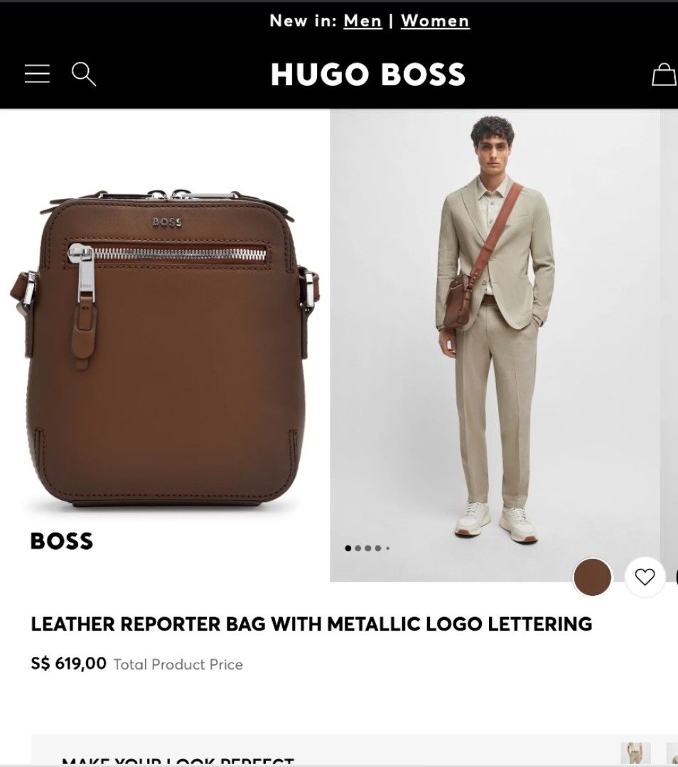 Hugo boss sling bag crossbody bag full leather