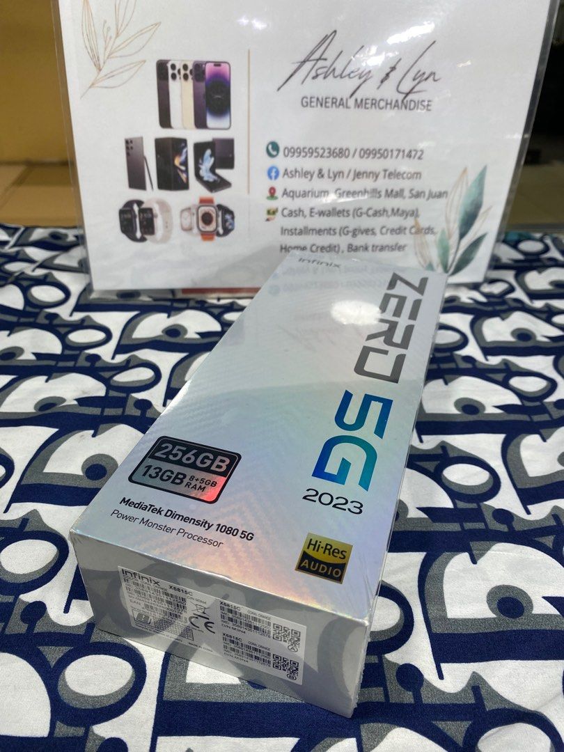 Infinix Zero 5g 2023 256gb (Category: Android Others) located in San Juan City. Submitted by AshleyandLynGeneralmerchandise (Listing ID 1302100553, Image 2). Description: We accept trade in Credit card / Home Credit Shipping Meet ups / Delivery Fb page: Ashley & Lyn.