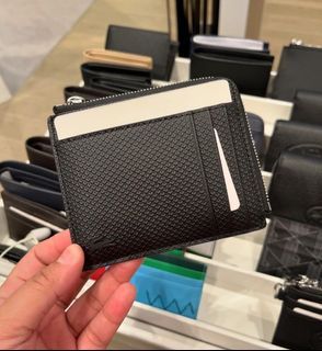 Lacoste black zip card holder wallet