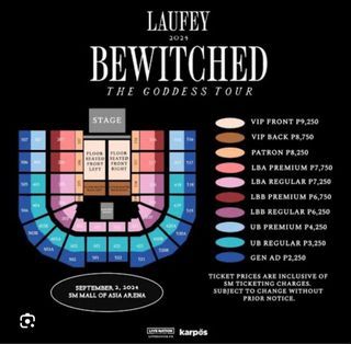 LAUFEY VIP floor front tickets left/right moa arena