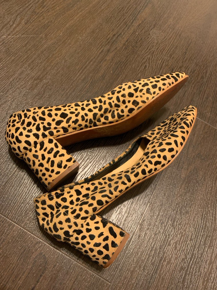 Leopard print block heels topshop top
