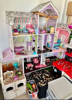 Life size wooden barbie doll house with very cute furnitures in it
