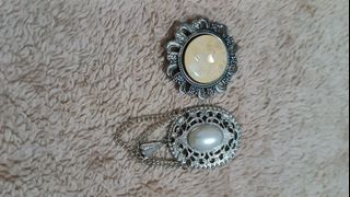 Lightweight metal brooch pin pair vintage