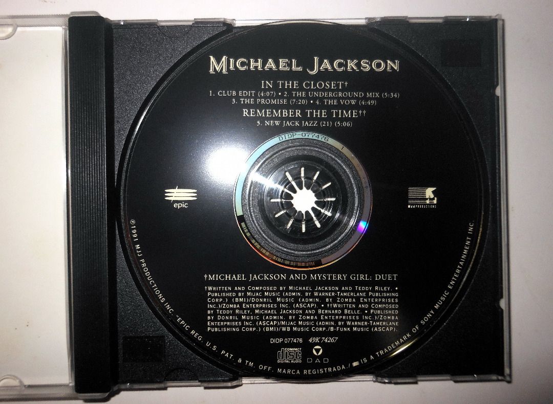 Michael Jackson In The Closet, Single 米高.積遜精選歌曲, 美版專輯