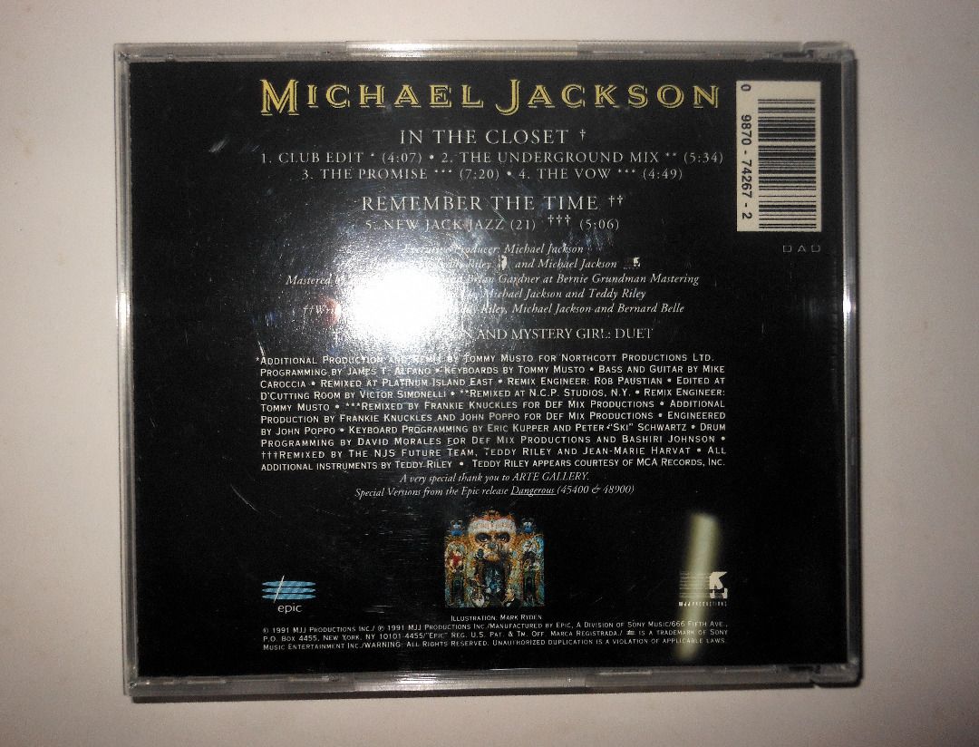Michael Jackson In The Closet, Single 米高.積遜精選歌曲, 美版專輯