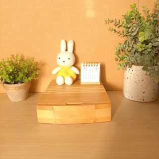 Mini bamboo desk organizer drawer trinket box jewelry box