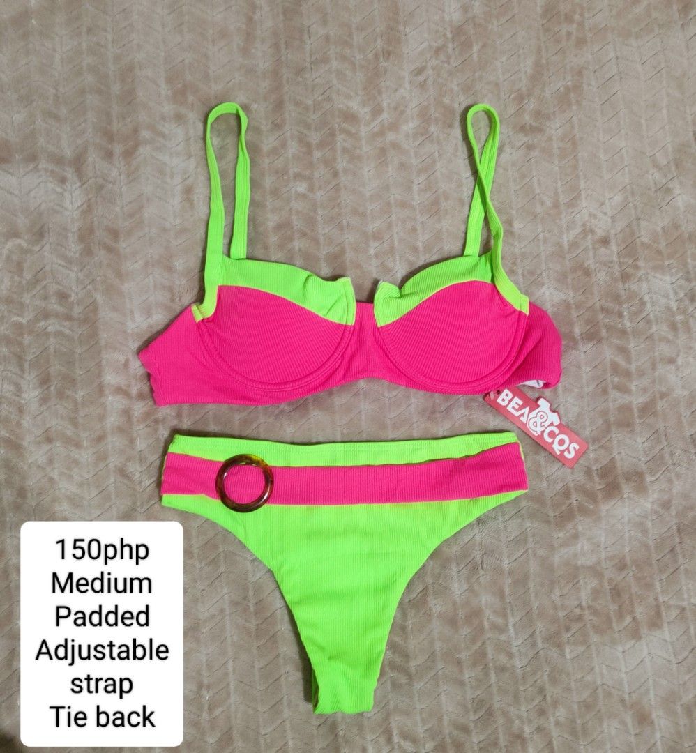 Neon Two Piece Swimsuit Women s Fashion Swimwear Bikinis Swimsuits on Carousell