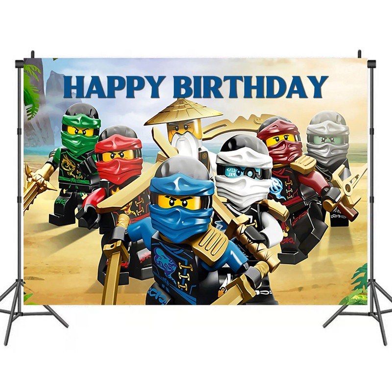 Ninjago Happy Birthday Backdrop