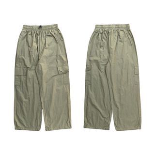 Olive Green Baggy Canvas Parachute Cargo Pants Size 26-34