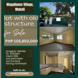 **one away**  Lot with Old House in Magallanes Village Makati for sale 290k/sqm