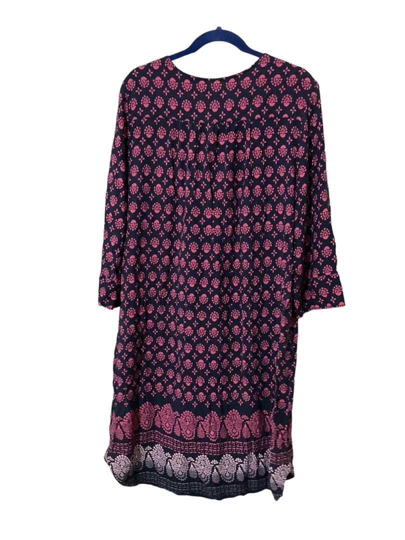 Plus size faded glory 2xl summer long sleeve dress pink blue boho Women s Fashion Dresses Sets Dresses on Carousell