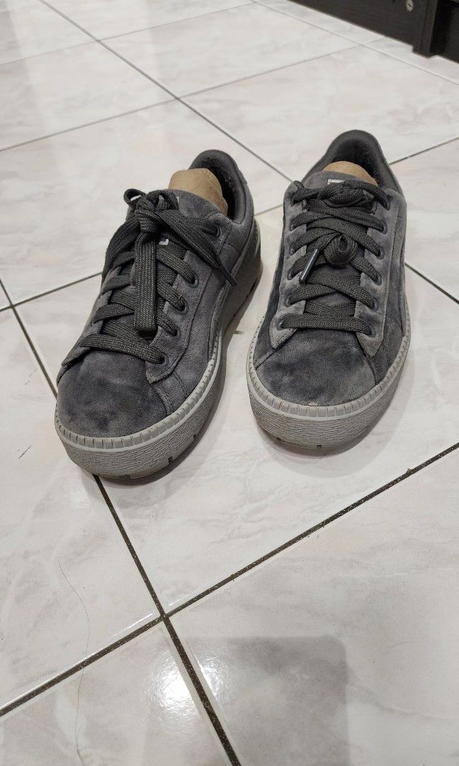 Puma suede platform trace grey store