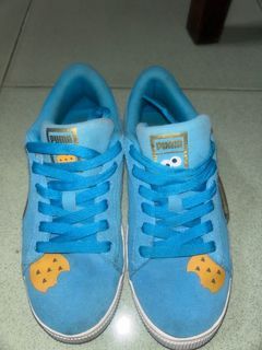 Puma Suade Cookie Monster Lace Up Shoes Youth 5.5 GUC
