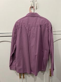 Purple Long-Sleeved Oversized Polo | Fits XL