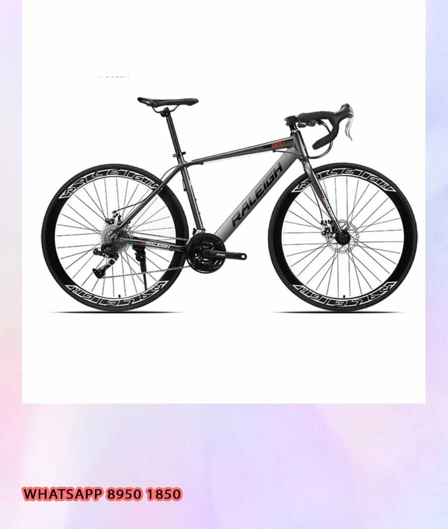 Raleigh RL880 26 Inch 24 Speed Dark grey Bike Road Bicycle Hybrid Road Bike Quick Release bag food 26 inch child seat baby children 20 adult Put