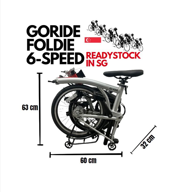 READYSTOCK IN SG BROMPTON GORIDE Trifold Foldie Bicycle 6 Speed Sports Equipment Bicycles Parts Bicycles on Carousell