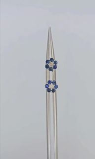 Sapphire/Diamond Flower Earring