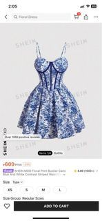Shein Blue corset dress