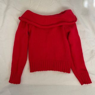 SHEIN Red Off Shoulder Sweater
