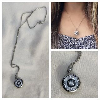 Silver Tone Locket Pendant Necklace