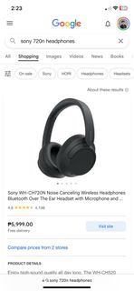 Sony WH-CH720n Bluetooth Headphones with ANC