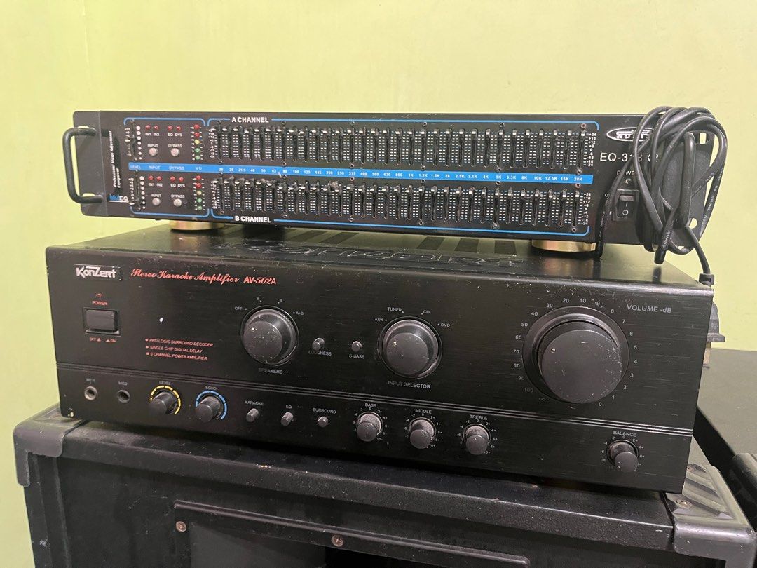 Speaker with amplifier and equalizer (Category: Soundbars, Speakers & Amplifiers) located in Valenzuela. Submitted by lovedby.marie (Listing ID 1302202939, Image 2). Description: all in na po lahat yan, price is still negotiable pa din po. still working and in good condition, meron lang po flaws outside. PM for other phots :) for pick up only..
