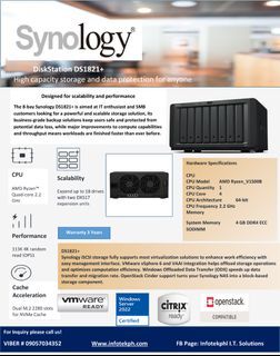 Synology logy DiskStation DS1821+ 8 Bay Tower
