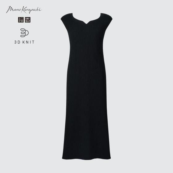 Uniqlo Mame Kurogouchi 3D knit黑色針織連身裙Size XS, 女裝, 連身裙 
