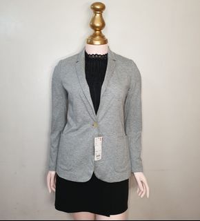 Uniqlo Women Single Button Long Tailored Jacket - Gray Small