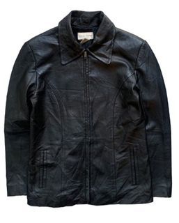 Vintage Black Leather Jacket(Already drycleaned)
