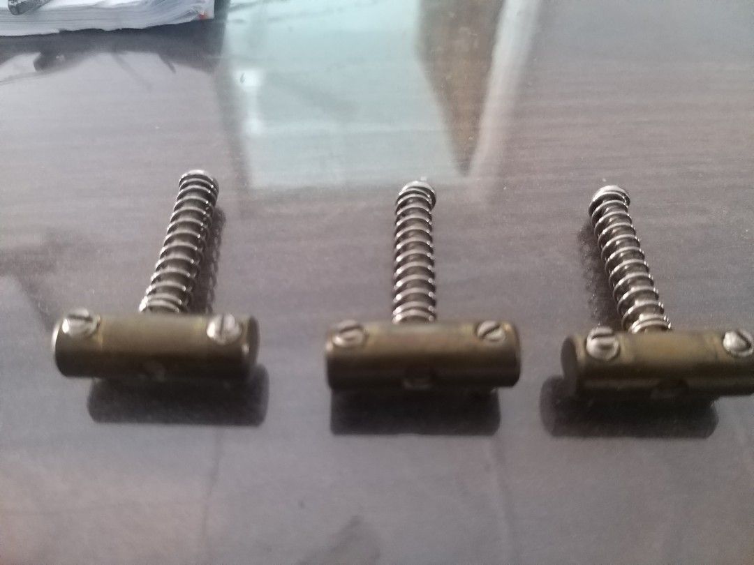Vintage brass tele saddles, Hobbies & Toys, Music & Media, Music